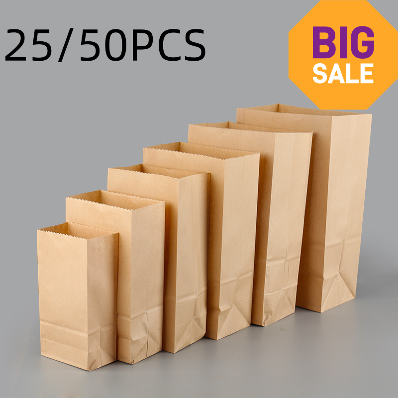 Food Or Snacks - 25/50 stuks bruine kraftpapieren zakken prachtige
