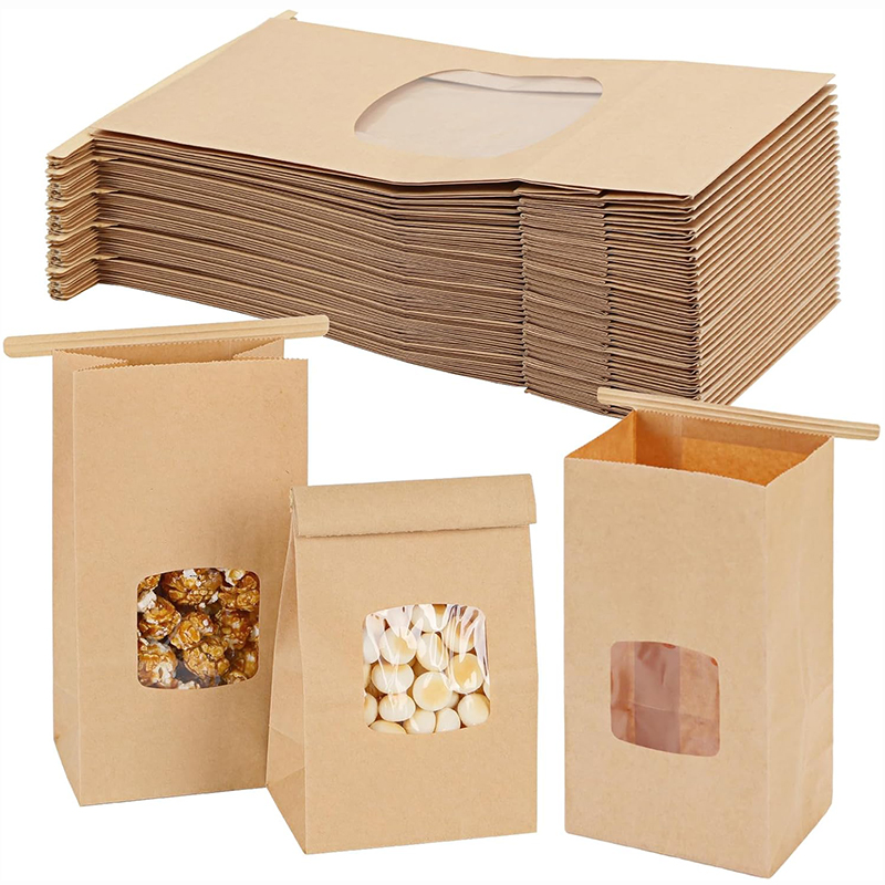 Food Or Snacks - 10 stuks bakkerijzakken, raamafdichting kraftpapier zakken