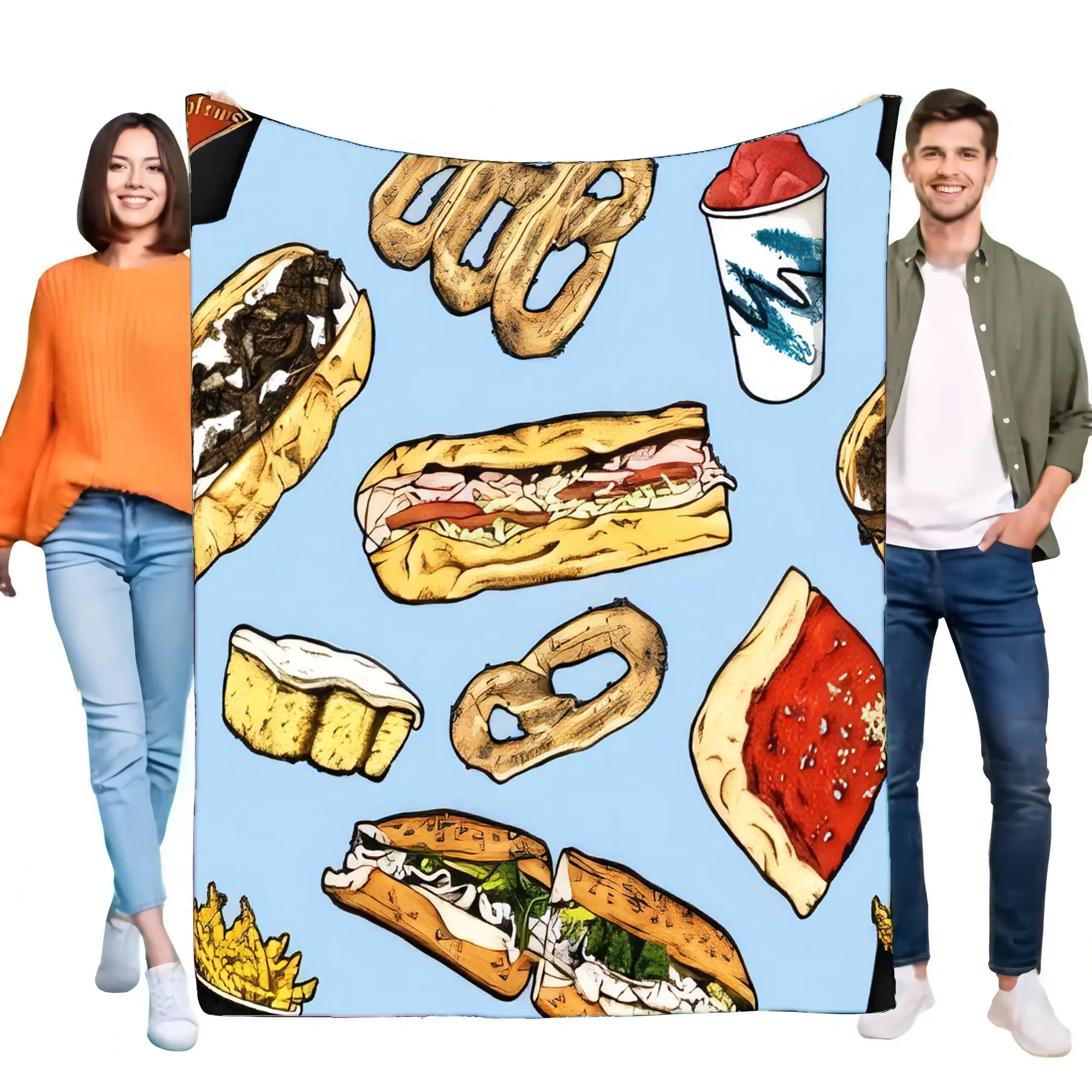 Soft Food Snacks Kids - Snack Voedsel Patroon Flanel Fleece Deken