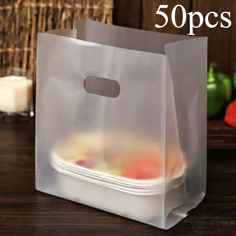 Food Or Snacks - 50 stuks doorzichtige cadeauzakjes met handvatten