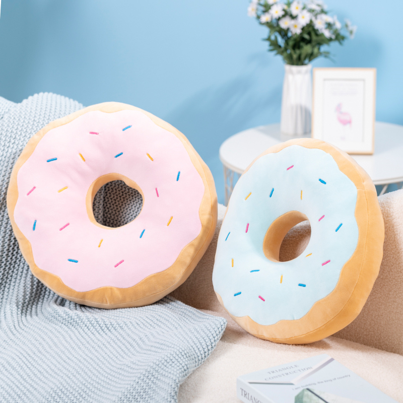 Soft Food Snacks Kids - Snoepkleuren Donut Pluche Kussen Vloerstoel Rond