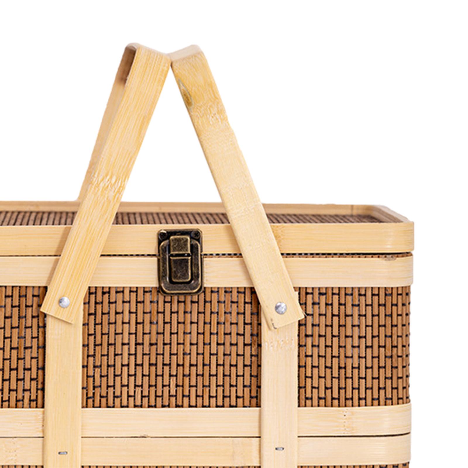 Geweven picknickmand, voedselo - Snacks Food Hamper Basket recensie en prijs