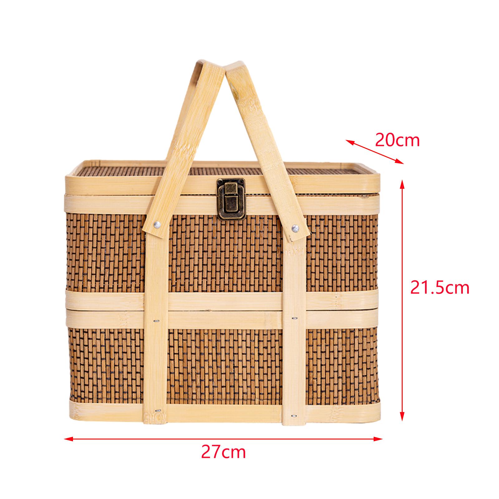 Geweven picknickmand, voedselo - Snacks Food Hamper Basket recensie en prijs