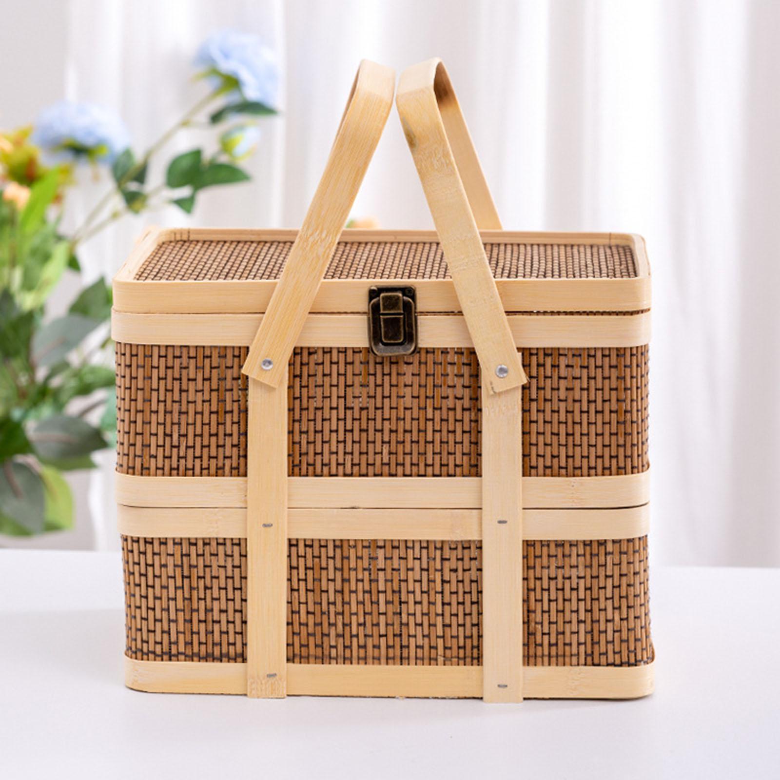 Geweven picknickmand, voedselo - Snacks Food Hamper Basket recensie en prijs