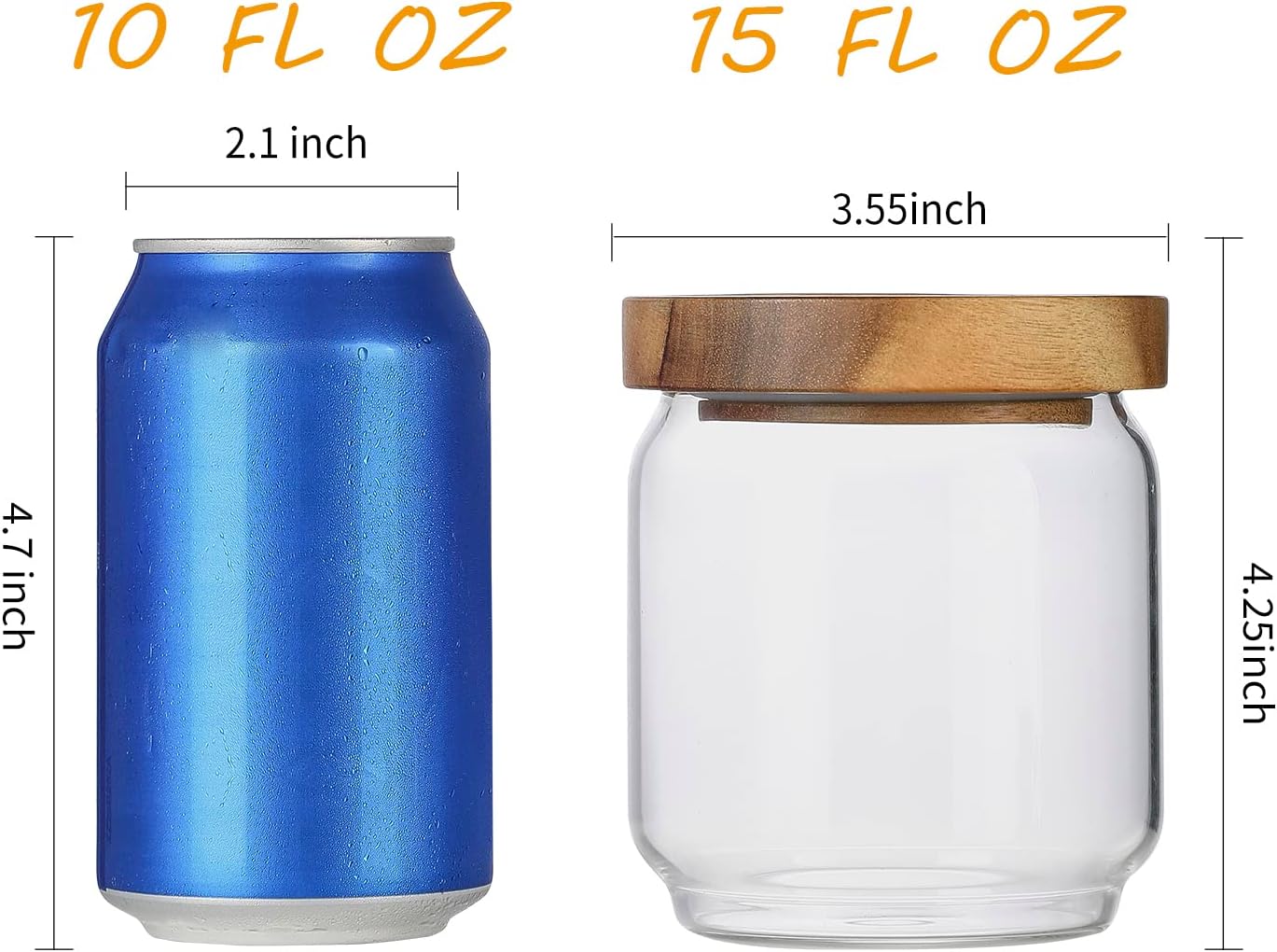 4-pack glazen potten van 15 oz - Food Packed Snacks recensie en prijs